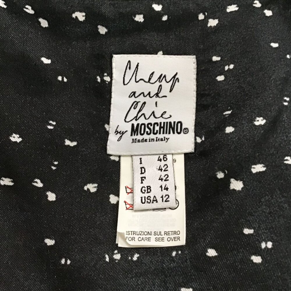 MOSCHINO 1990s Vintage Black & White Salt & Pepper Cashmere Jacket & Mini Skirt - Picture 15 of 16